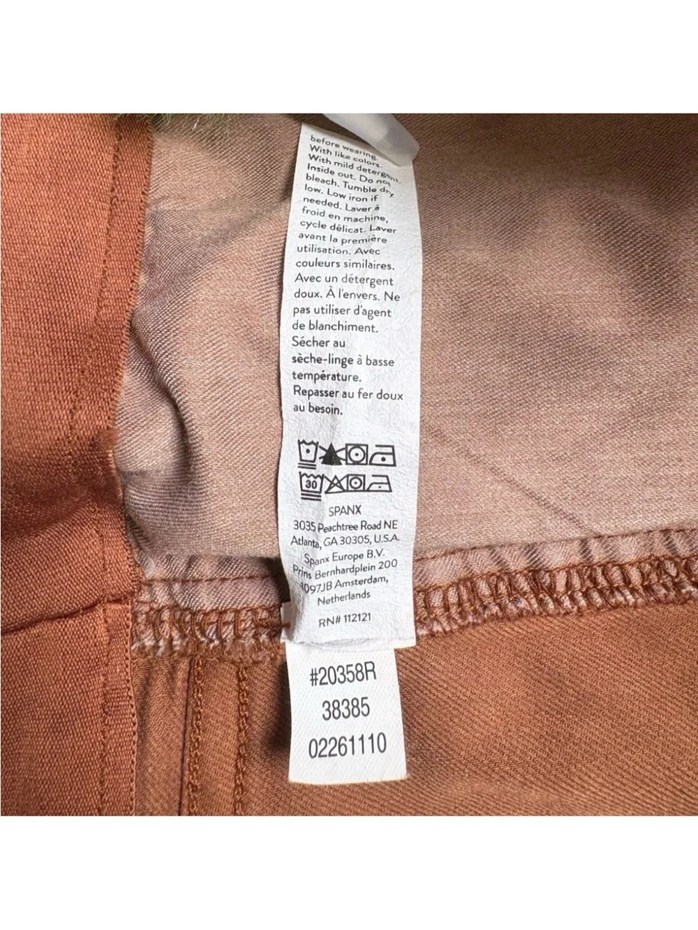 SPANX Stretch Twill Womens Medium Rust Pull On Casual Shorts 5